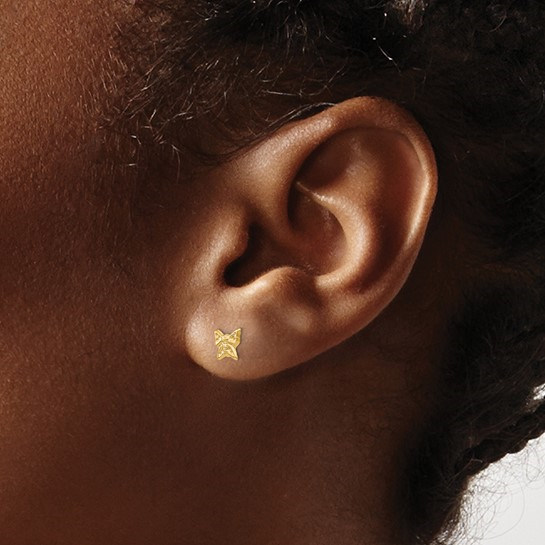14KT Gold Butterfly Screwback Earrings