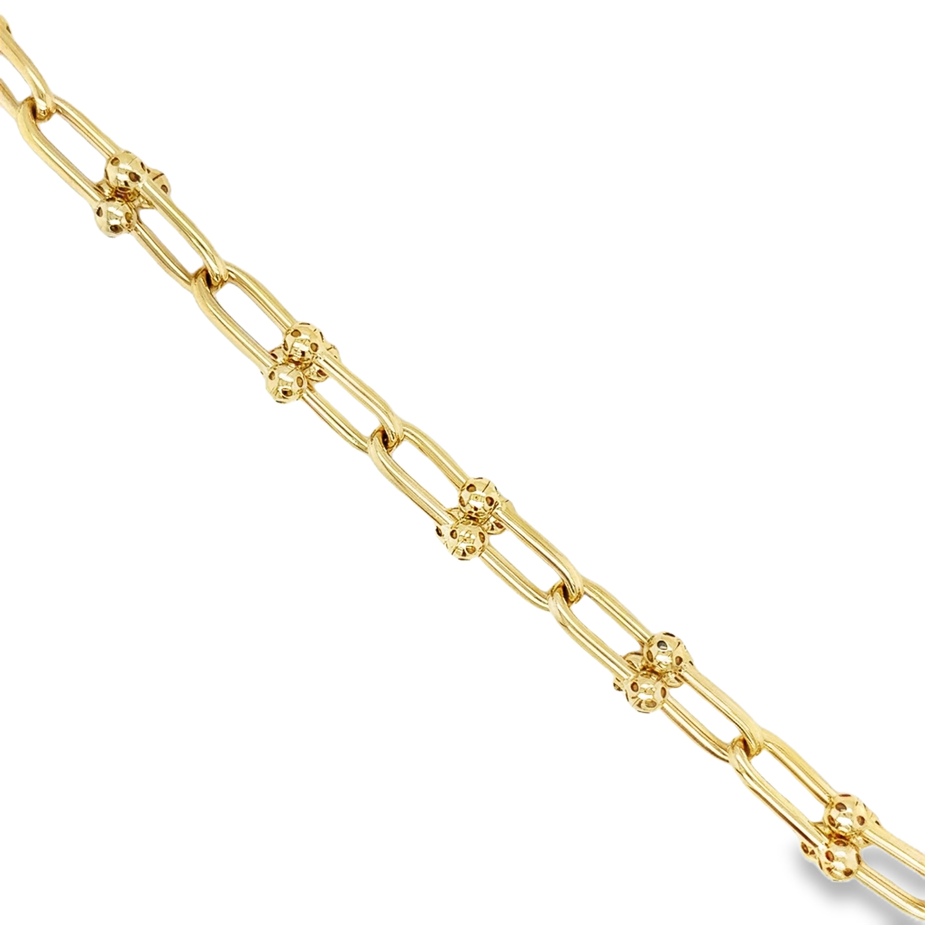 10KT Gold 8MM U-Shaped Paperclip Bracelet 8 Inches