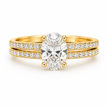 1.44CTTW Certified Lab-Created Oval Diamond Engagement Ring and Weddin