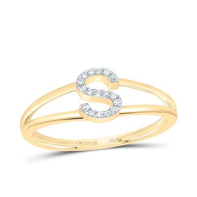 1/20CTW-DIA NK GIFT INITIAL "S" LADIES RING