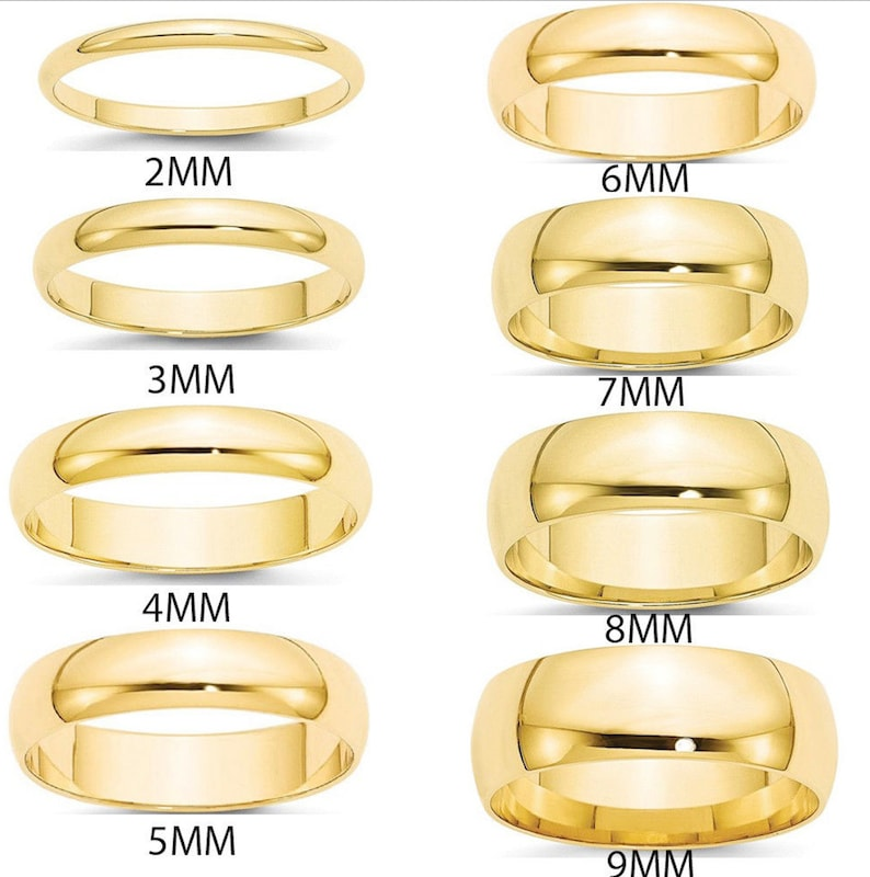 10KT Yellow Gold Polished 4mm Band Size 12
