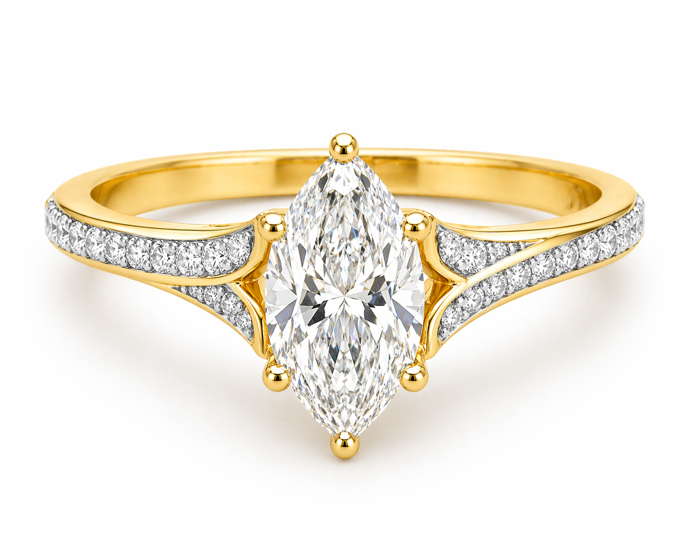 1.17CTTW Certified Lab-Created Marquise Diamond Engagement Ring in 14K