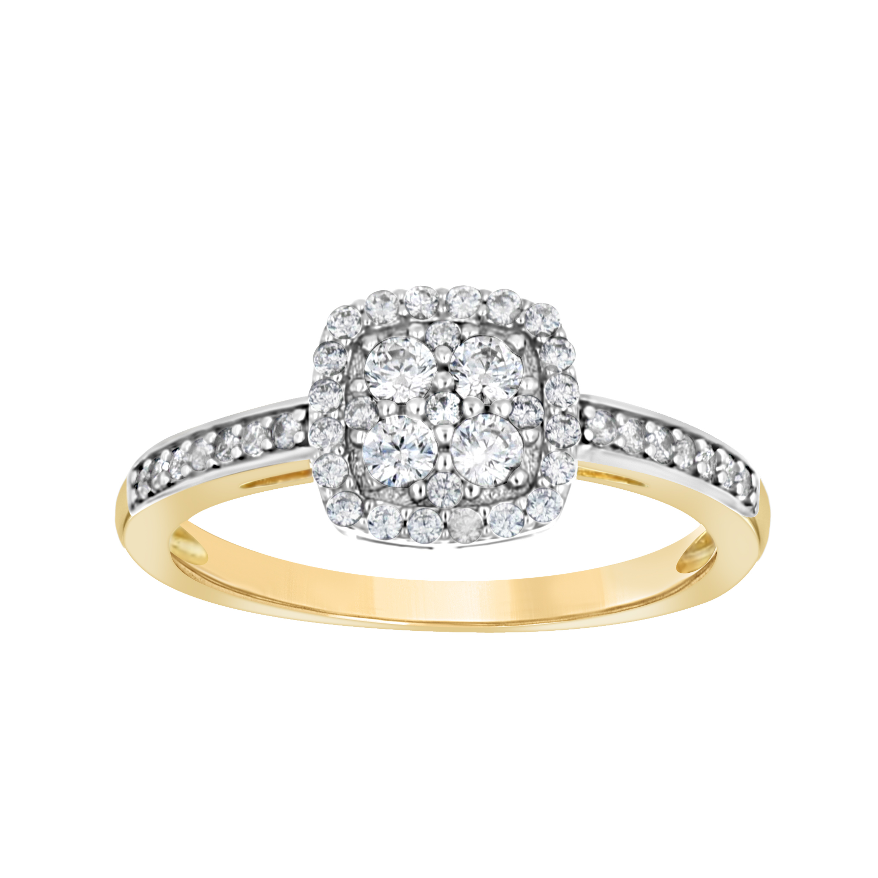 10kt Two-Tone Gold Womens Cubic Zirconia Square Head Ring