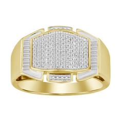 MEN'S RING 1/3 CT ROUND DIAMOND 10K YELLOW GOLD
