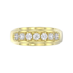 14K YELLOW GOLD 1.00CT ROUND DIAMOND MEN'S RING