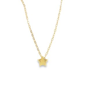 10KT Yellow Gold Star Necklace 18+2