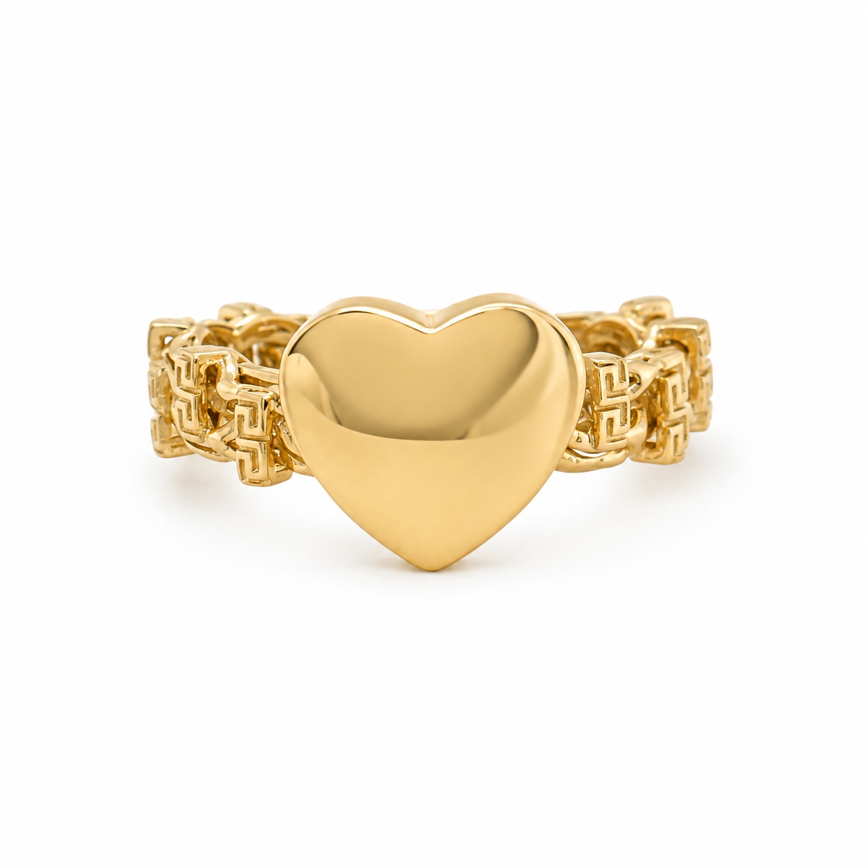 10KT Gold Chino Bar Heart Ring FREE ENGRAVING