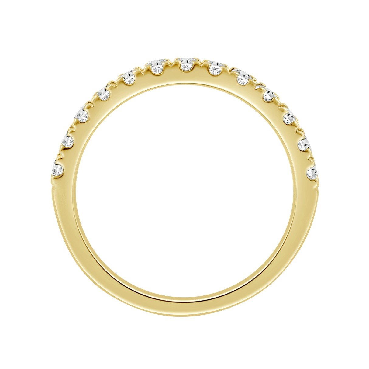 14K YELLOW GOLD 1/2CT ROUND LAB DIAMOND LADIES BAND