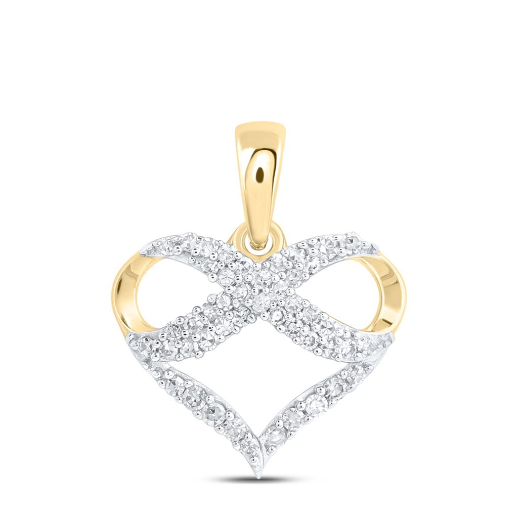 10KT GOLD 1/6CTW NATURAL DIAMOND INFINITY HEART PENDANT