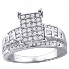 925 Sterling Silver Womens Baguette Cubic-Zirconia Ring Size 7