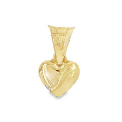10KT Yellow Gold Heart Pendant with Line