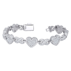 925 Sterling Silver Womens Baguette Round Cubic-Zirconia Hearts & Infi