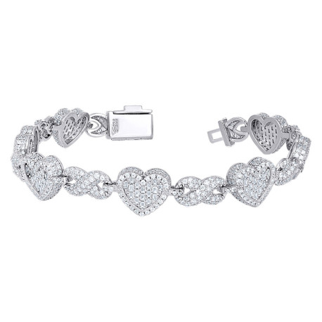 925 Sterling Silver Womens Baguette Round Cubic-Zirconia Hearts & Infi