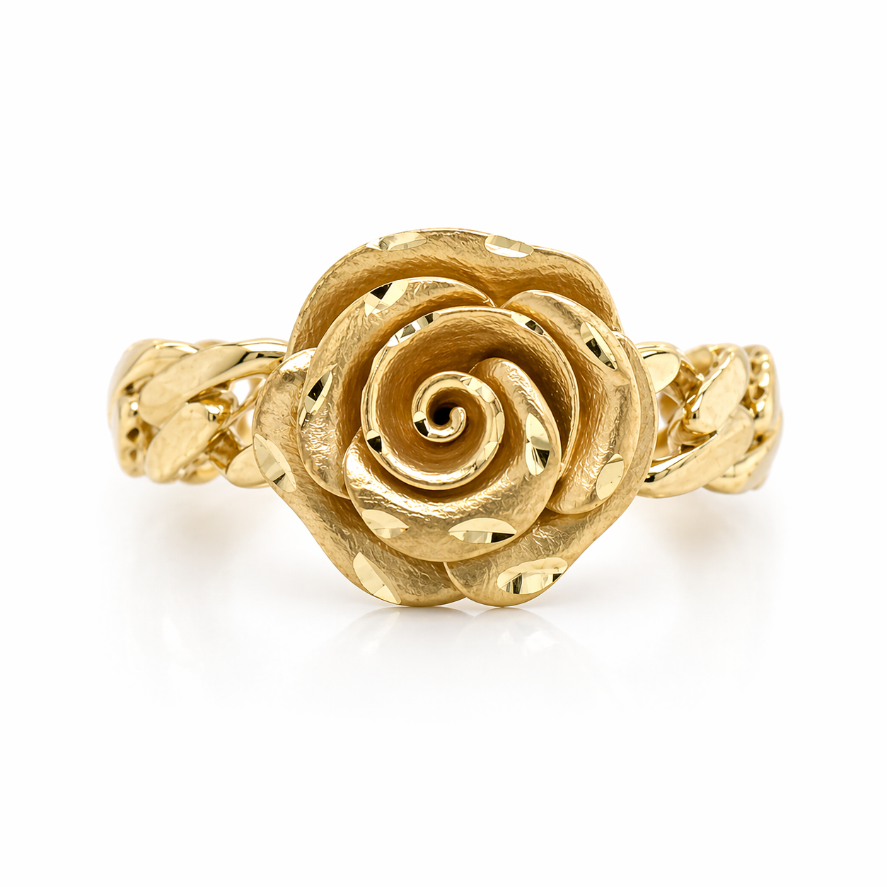 10KT Gold Flower Rose Ring