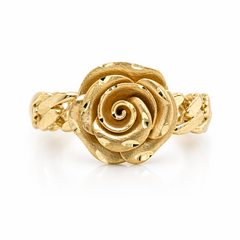 10KT Gold Flower Rose Ring