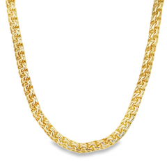 10KT Gold 6MM Solid Flat Closed Chino Link Chain 24