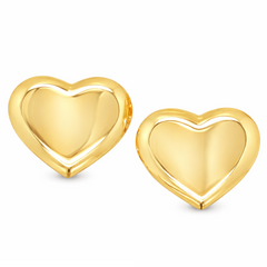 10KT Yellow Gold Heart Earrings FREE ENGRAVING
