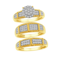 Diamond Wedding Trio Set