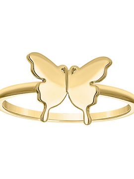10kt Yellow Gold Womens Butterfly Ring