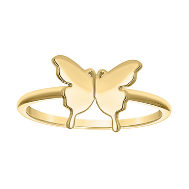 10kt Yellow Gold Womens Butterfly Ring