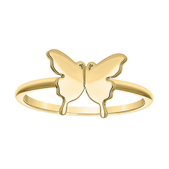 10kt Yellow Gold Womens Butterfly Ring