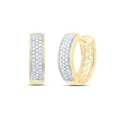 10K YELLOW GOLD 0.33CT DIAMOND HOOP EARRINGS