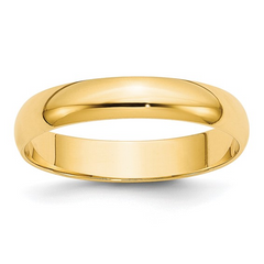 10KT Yellow Gold Polished 4mm Band Size 9