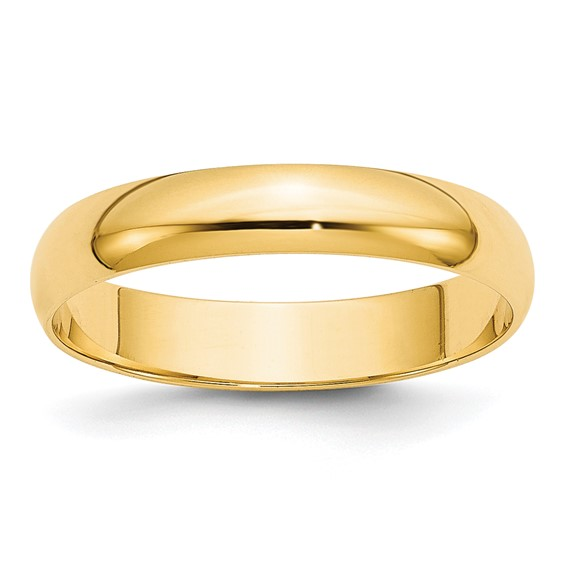 10KT Yellow Gold Polished 4mm Band Size 12