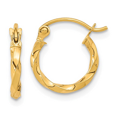10Kt Gold Twist Hoop Small Earrings