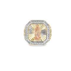 10KT YELLOW GOLD VIRGIN MARY MEN'S RING / VIRGEN GUADALUPE