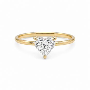 14K Yellow Gold 1.04CT Certified Lab-Grown Diamond Heart Solitaire Eng