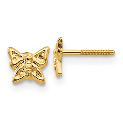 14KT Gold Butterfly Screwback Earrings