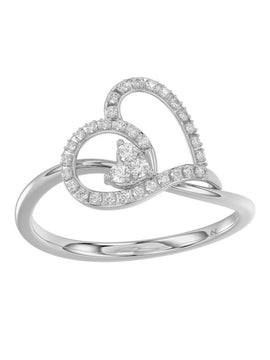 0.15 ct Diamond Heart Ring in Sterling Silver