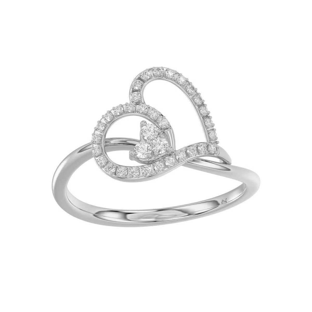 0.15 ct Diamond Heart Ring in Sterling Silver