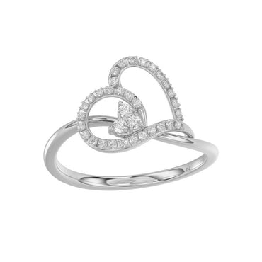 0.15 ct Diamond Heart Ring in Sterling Silver
