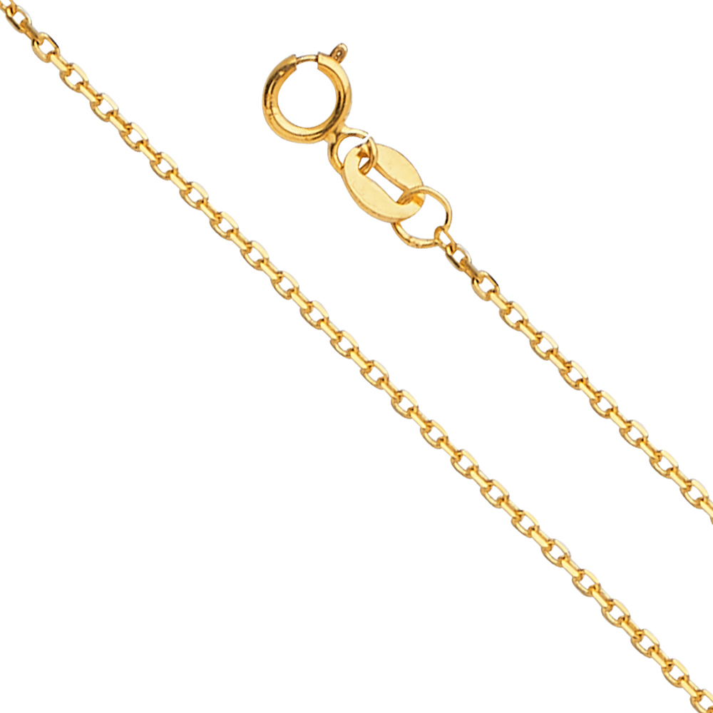 10KT Gold 1.4MM Solid Cable Chain 16 Inches