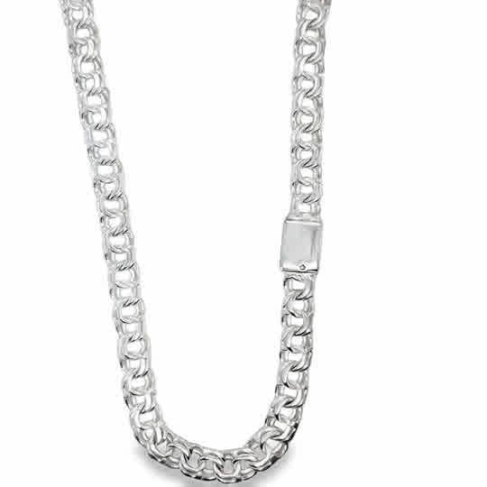 8MM STERLING SILVER CHINO LINK CHAIN 24IN LONG