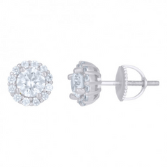 925 Sterling Silver Womens Cubic-Zirconia Round Fashion Stud Earrings