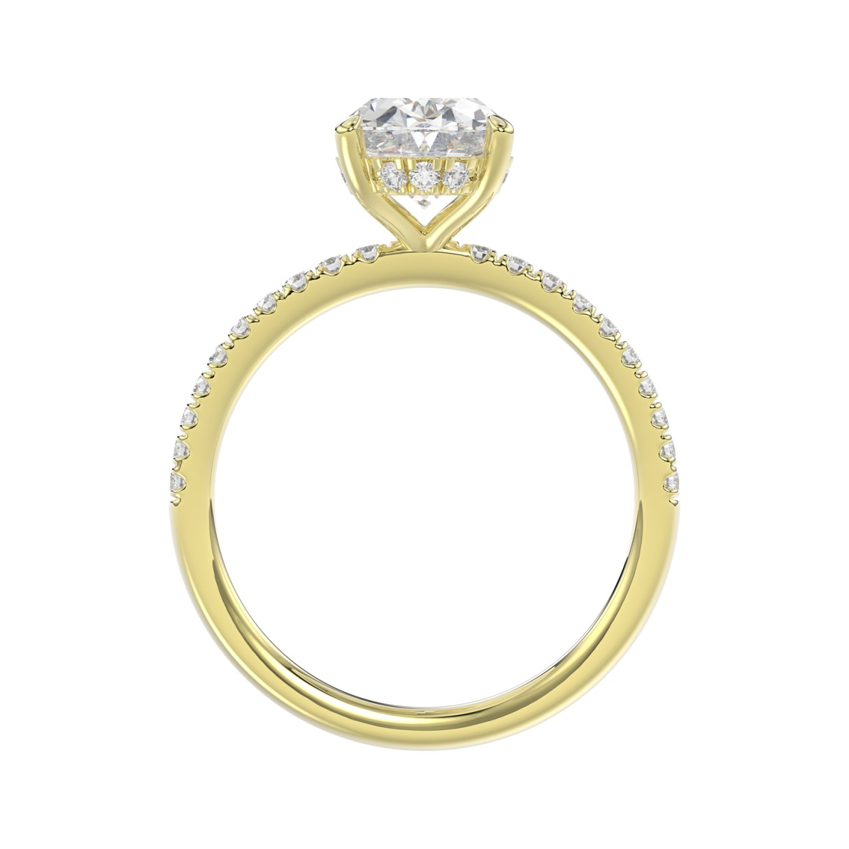 14K YELLOW GOLD 2 1/5CT ROUND/OVAL Certified Lab-Created DIAMOND ENGAG