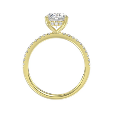 14K YELLOW GOLD 2 1/5CT ROUND/OVAL Certified Lab-Created DIAMOND ENGAG