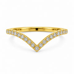 14K Yellow Gold 0.57CTTW Lab-Created Diamonds Wedding Band (Not Certif