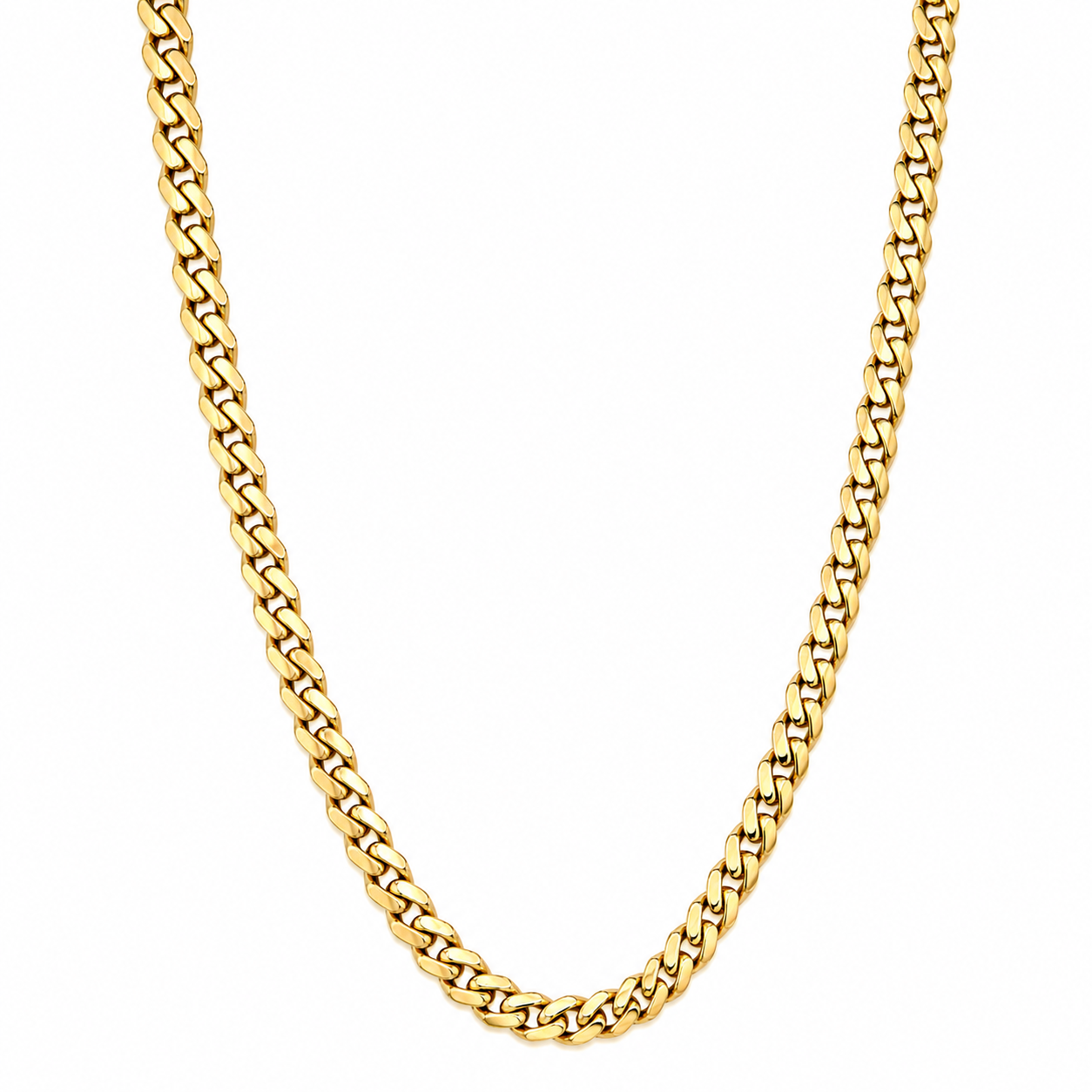 10KT Yellow Gold 5mm Miami Cuban Monaco Chain 18"