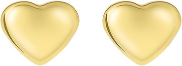 10KT Gold Heart Stud Earrings with Screwbacks