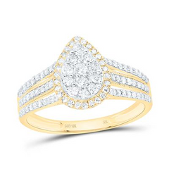 1/2CTW-NAT DIAMOND ENGAGEMENT PEAR RING