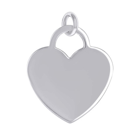 925 Sterling Silver Womens Engravable Disc Heart Charm Pendant