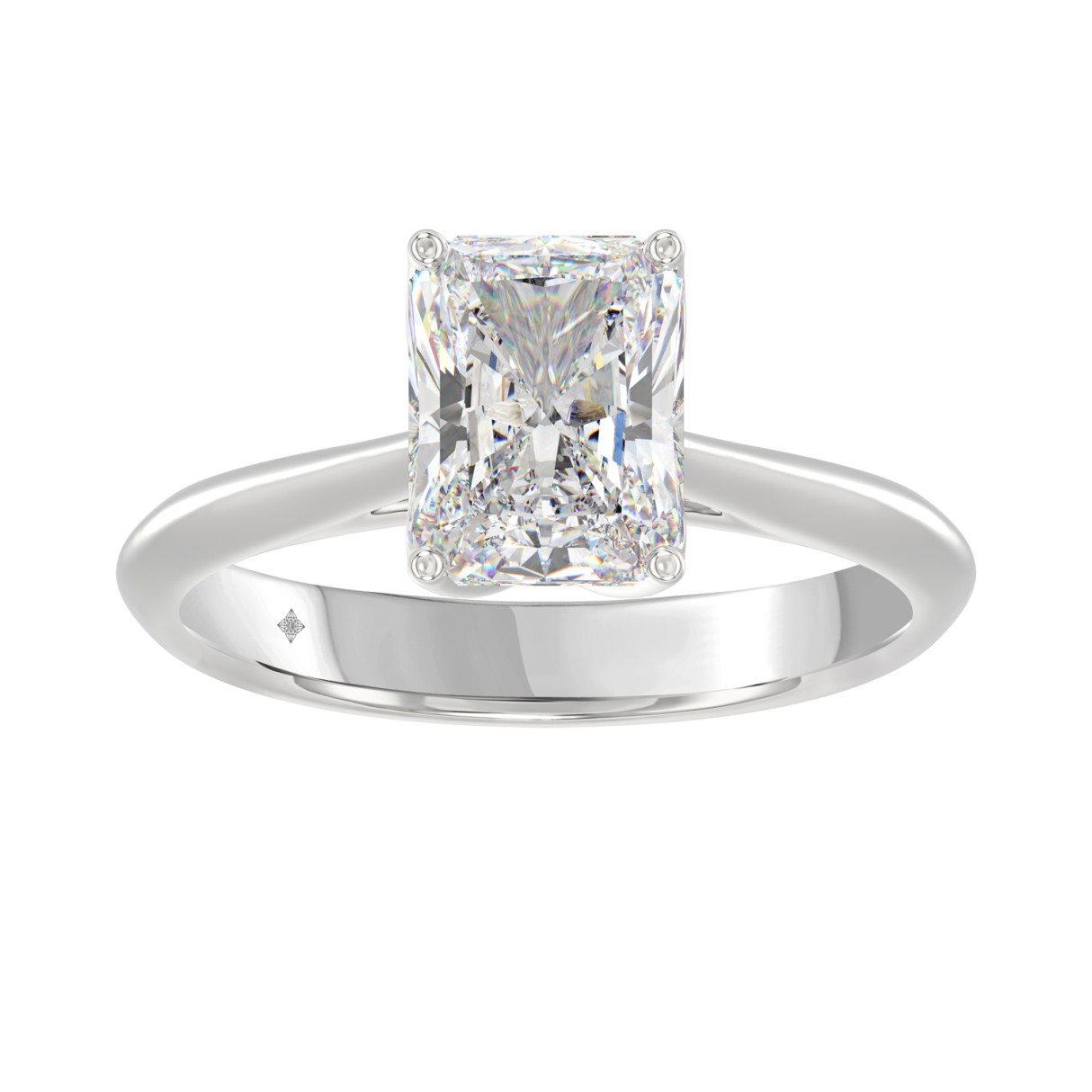 1.00CT Certified Lab-Created Radiant Diamond Engagement Ring in 14KT W