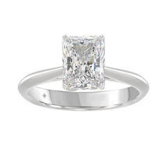 1.00CT Certified Lab-Created Radiant Diamond Engagement Ring in 14KT W
