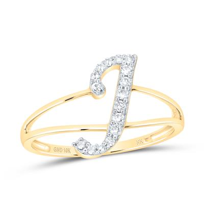 1/8CTW-NAT DIA NK GIFT INITIAL "J" LADIES RING