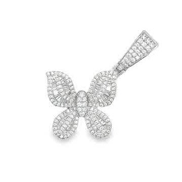 925 Sterling Silver Cubic-Zirconia Butterfly Fashion Pendant