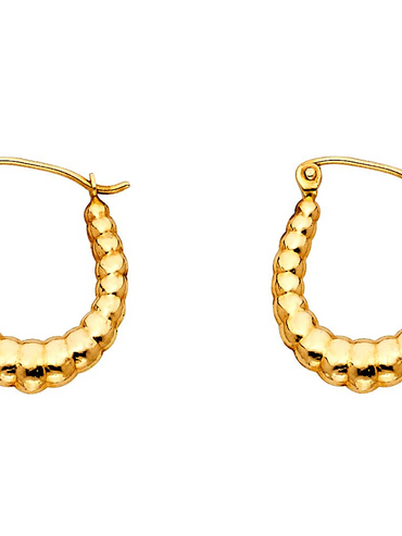 14KY Fancy Hollow Hoop Earrings